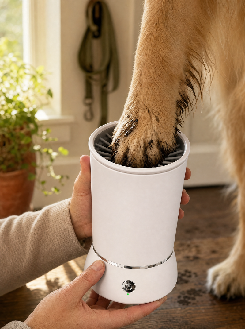 PACKPAWS Automatic Dog Paw Washer — Quiet Motor, USB-Rechargeable