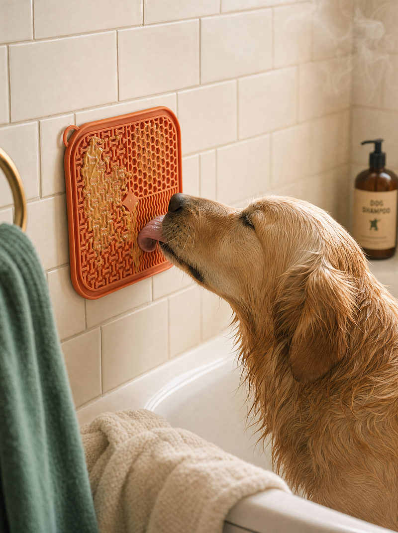 PACKPAWS Calming Dog Lick Pad — Suction Base for Bath & Grooming